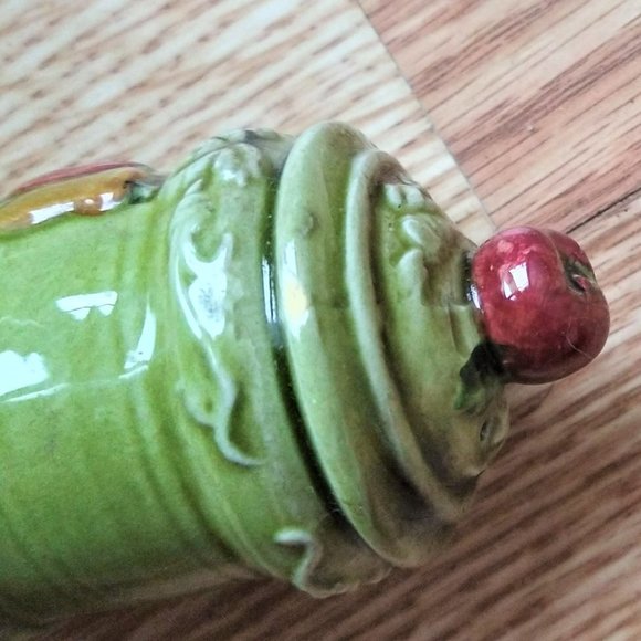 Salt and Pepper Shaker Set Lefton Ceramic Geo Z Orchard 3749 Japan Vintage Fruit - Picture 4 of 4